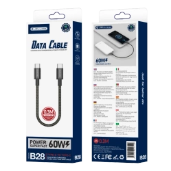 JELLICO Kabel B28 USB-C - USB-C PD 60W 0.3M schwarz