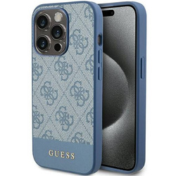 Original Handyhülle APPLE IPHONE 15 PRO Guess Hardcase 4G Stripe Collection (GUHCP15LG4GLBL) blau