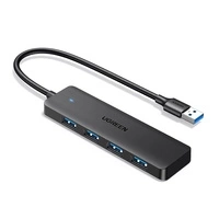 Ugreen CM219 HUB mit 4 USB-A 3.0-Anschlüssen und USB-A 3.0-Kabel – Schwarz