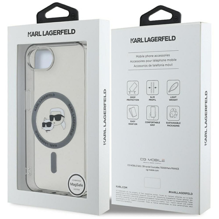 KARL LAGERFELD futerał do IPHONE 16e (SE 4 2025) kompatybilny z MagSafe KLHMPSE4HLSKCK (IML Metal KC Heads) czarny