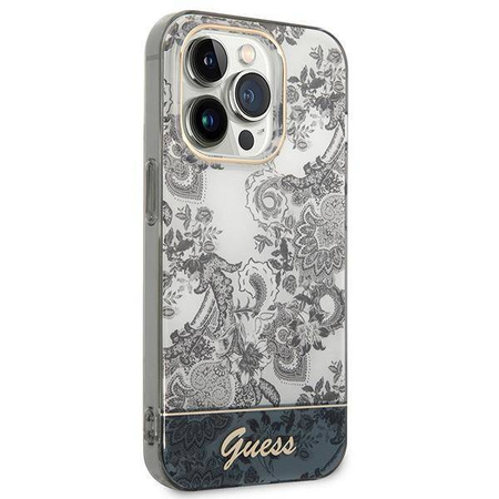 Guess GUHCP14XHGPLHG iPhone 14 Pro Max 6,7 "Grau / Graue Hartschalen-Porzellankollektion
