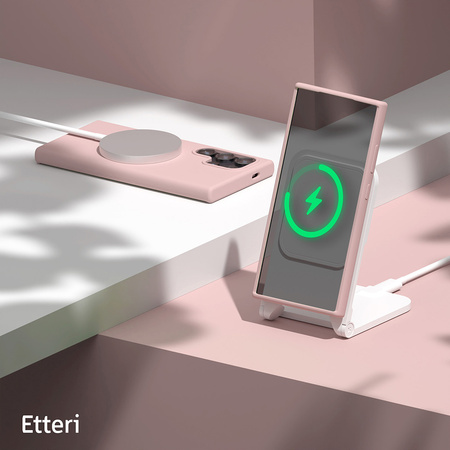 Nakładka Etteri Silicone Case do Samsung Galaxy S24 Ultra jasnoróżowa