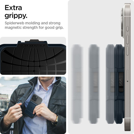 SPIGEN LOCK FIT MAGSAFE UNIVERSAL MAGNETIC CARD HOLDER METAL SLATE