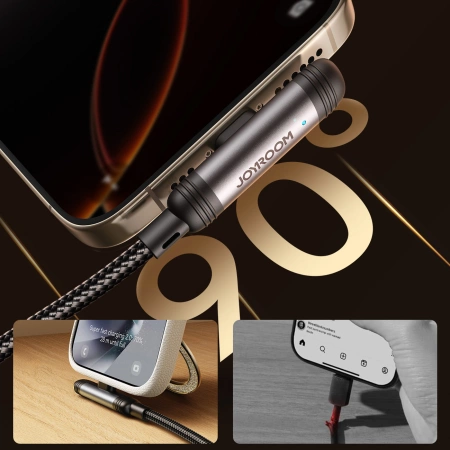 Joyroom S-A56 EnjoyX Series 90° USB-A - Lightning 3A Kabel 1,2m - schwarz