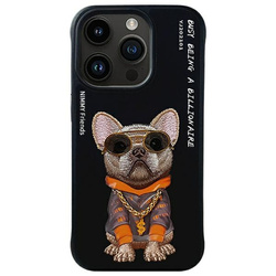 Nimmy etui iPhone 15 Pro 6.1" czarny/black Glasses Cool Dog