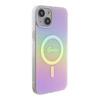 Oryginalne Etui APPLE IPHONE 15 PLUS Guess Hardcase IML Iridescent MagSafe (GUHMP15MHITSP) różowe