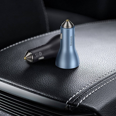 Baseus Golden Contactor Pro USB-A car charger + 2x USB-C 65W dark gray (CGJP010013)