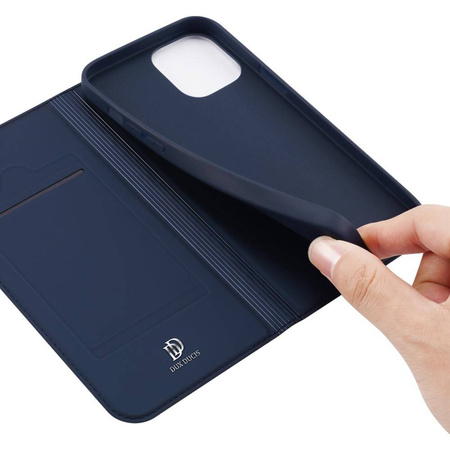 Etui IPHONE 13 PRO MAX z klapką Dux Ducis skórzane Skin Leather granatowe