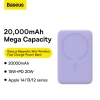Baseus Magnetic Mini 20000 mAh 20W Powerbank – Lila + USB-C / USB-C-Kabel