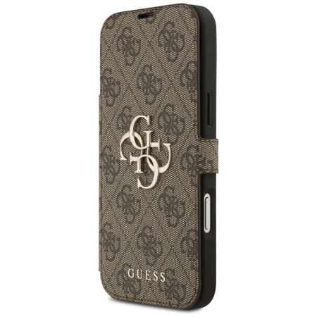 Etui Guess Book 4G Metal Logo na iPhone 17 Pro Max - brązowe