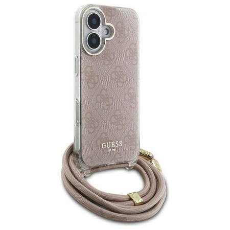 Oryginalne Etui IPHONE 16 Guess Hardcase Crossbody Cord 4G Print (GUHCP16SHC4SEP)