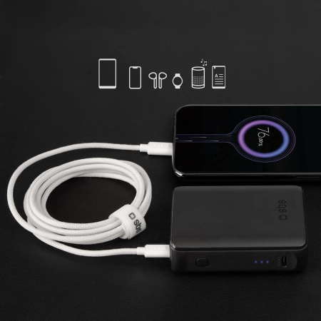 SBS TECABLETISSUETCCG USB-C – USB-C-Kabel 1,5 m 60 W geflochten – grau