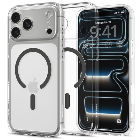 SPIGEN futerał ULTRA HYBRID MAG kompatybilny z MagSafe do IPHONE 17 Pro clear graphite