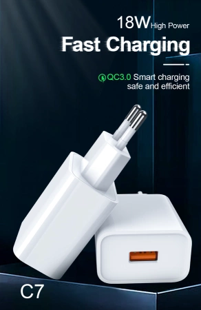 JELLICO ładowarka sieciowa C7 22.5W 1xUSB QC3.0 + kabel USB-C Biały