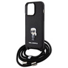 Etui Karl Lagerfeld Crossbody Saffiano Monogram Metal Pin Karl & Choupette na iPhone 15 Pro Max - czarne