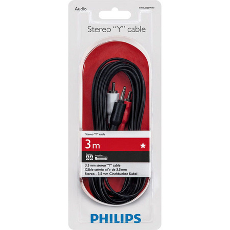 KABEL STEREO 1,5M PHILIPS CHINCH RCA DO JACK 3,5 CALA Phil-SWA2527W/10