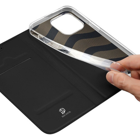 Etui do iPhone 15 Pro pokrowiec z klapką i portfelem Dux Ducis Skin Pro - czarne