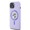 Original Case IPHONE 15 Karl Lagerfeld Hardcase Silicone KC Heads Ring MagSafe (KLHMP15SSCMKCRHU) purple