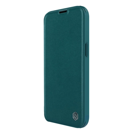Nillkin Qin Leder Pro Hülle iPhone 14 Plus Kamerahülle Holsterhülle Klapphülle Grün