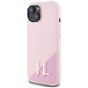 Oryginalne Etui IPHONE 15 Karl Lagerfeld Hardcase Silicone Shadow Metal Initial MagSafe różowe