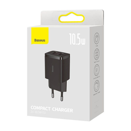 Baseus  Compact  Charger 2U 10.5W EU Black