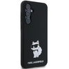Oryginalne Etui KARL LAGERFELD hardcase Silicone Choupette Metal Pin KLHCSA35SMHCNPK do Samsung Galaxy A35 czarny