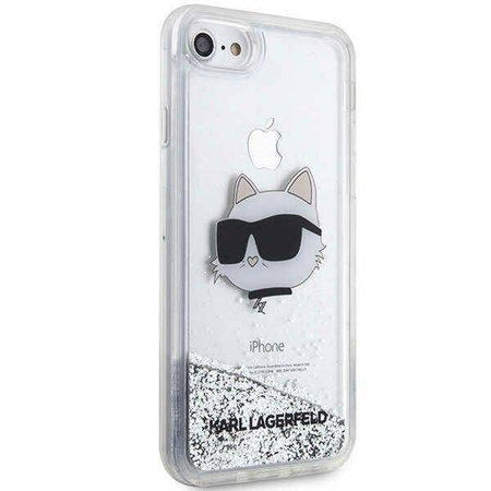 Karl Lagerfeld KLHCI8LNHCCS iPhone 7/8/ SE 2020/2022 silver/silver hardcase Glitter Choupette Head