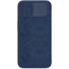 Nillkin Qin Leder Pro Hülle iPhone 14 Plus Kamerahülle Holsterhülle Klapphülle Blau