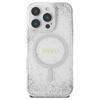 Etui Guess Resin Gradient Glitter MagSafe na iPhone 16 Pro - srebrne