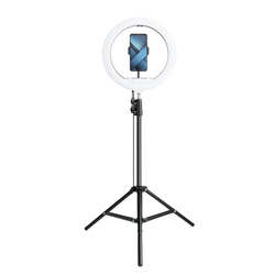 Lampa LED Ring Stream RGB pierścieniowa 13 cali z uchwytem na telefon + statyw