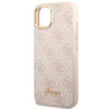 Original Handyhülle IPHONE 14 Guess Hard Case 4G Vintage Gold Logo (GUHCP14SHG4SHP) rosa