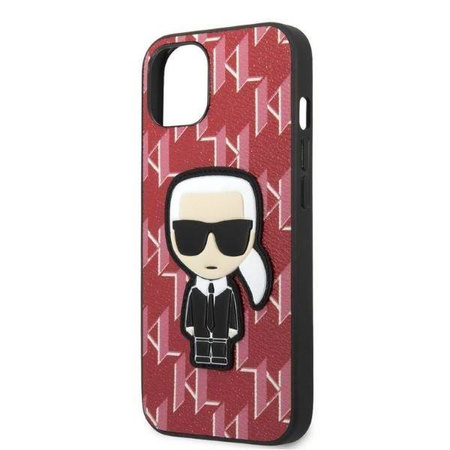 Oryginalne Etui IPHONE 13 Karl Lagerfeld Hardcase Monogram Ikonik Patch czerwone