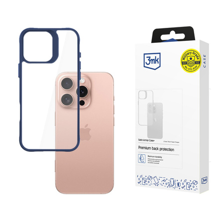 3MK SatinArmor+ Case iPhone 16 Pro 6.3" niebieski/blue Military Grade