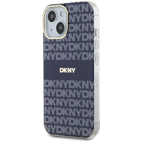 DKNY DKHMP15SHRHSEB iPhone 15 / 14 / 13 6.1" niebieski/blue hardcase IML Mono & Stripe MagSafe
