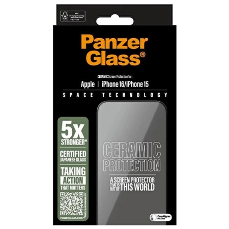 PanzerGlass Keramik-Displayschutz iPhone 16 6,1" Ultra-Wide Fit 2853