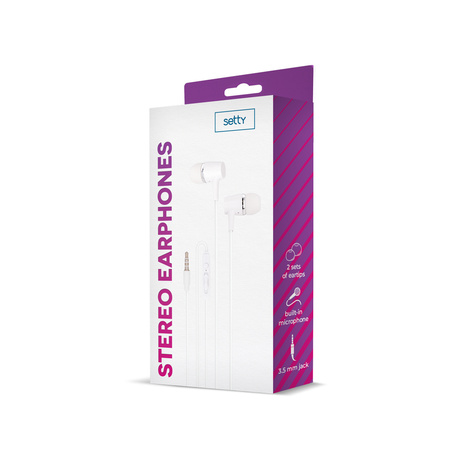 Setty słuchawki przewodowe douszne białe