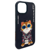 Nimmy etui iPhone 15 6.1" czarny/black Glasses Cool Cat