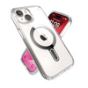 Speck Presidio Perfect-Clear ClickLock & Magsafe - Etui iPhone 15 / iPhone 14 / iPhone 13 (Clear / Chrome Finish / Serene Silver)