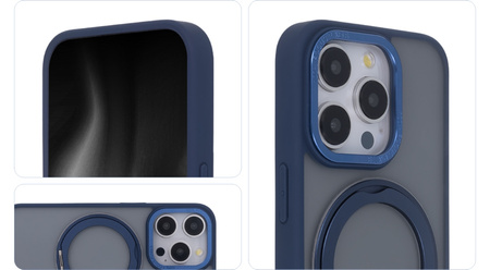 Nakładka Secure Spinning Mag do iPhone 15 6,1" granatowy