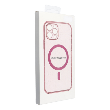 Futerał CLEAR MAG COVER kompatybilny z MagSafe do SAMSUNG S25 Plus pink glitter