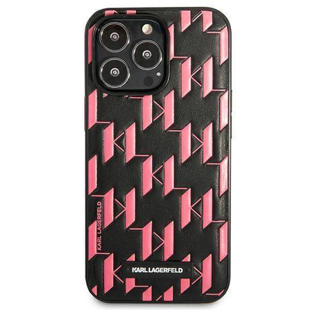 Original Handyhülle IPHONE 13 PRO Karl Lagerfeld Hardcase Monogram Plaque (KLHCP13LMNMP1P) rosa