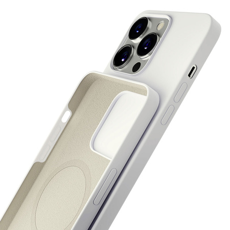 Apple iPhone 15 Pro Max - 3mk Hardy Silicone MagCase Silver-White