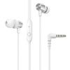 HOCO zestaw słuchawkowy / słuchawki dokanałowe jack 3,5mm z mikrofonem M79 Cresta białe