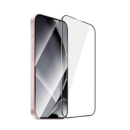 Szkło hartowane z metalową ramką do iPhone 15 6,1&quot; czarna ramka