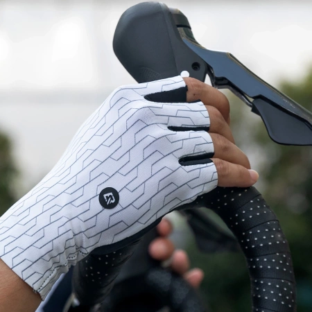 Rockbros Road Fahrradhandschuhe Größe: XL - Weiß/Schwarz