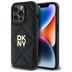 Original Handyhülle IPHONE 14 PRO DKNY Quilted Stack Logo (DKHCP14LPQDSLK) schwarz