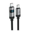 Acefast C15-04 USB-C - USB-C Cable with Display 480Mb/s 66W 1.2m - Black
