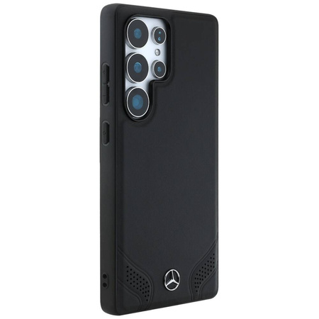 Original Handyhülle SAMSUNG GALAXY S25 ULTRA Mercedes Leather Curved Stitches schwarz