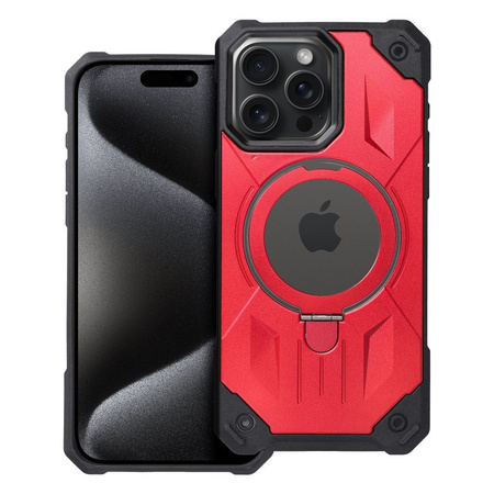 Futerał Armor Mag Cover kompatybilny z MagSafe do IPHONE 15 PRO MAX czerwony