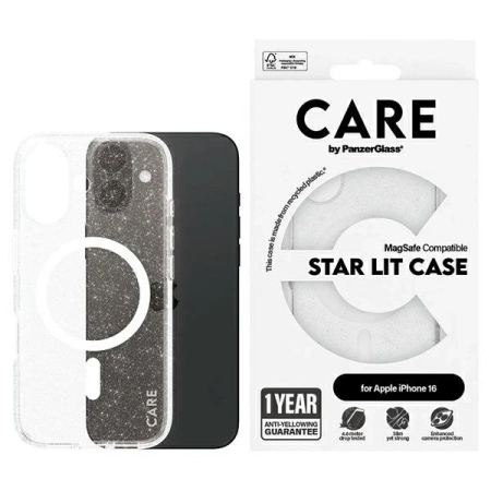 CARE by PanzerGlass Flagship Star Lit Case iPhone 16 6,1&quot; weiß/weiß MagSafe 1341